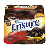 Ensure Plus dark chocolate shake to help gain or maintain a healthy weight, 8-fl. oz. Full-Size Picture